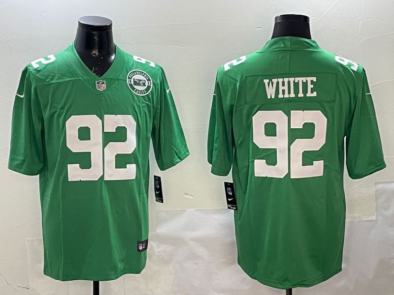 Men Philadelphia Eagles #92 White Green 2025 Nike Limited NFL Jersey style 3->philadelphia eagles->NFL Jersey